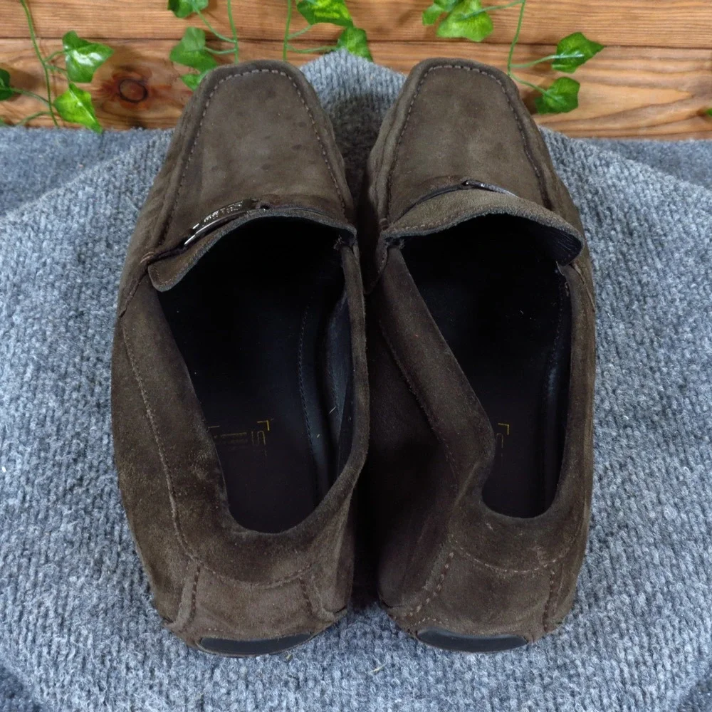 Cavalli Class Men Loafers Size 45 Luxury Driving Shoes Brown Suede Slip On